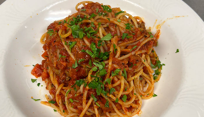 Classic Italian spaghetti from Giovanni's in Hudson Wisconsin